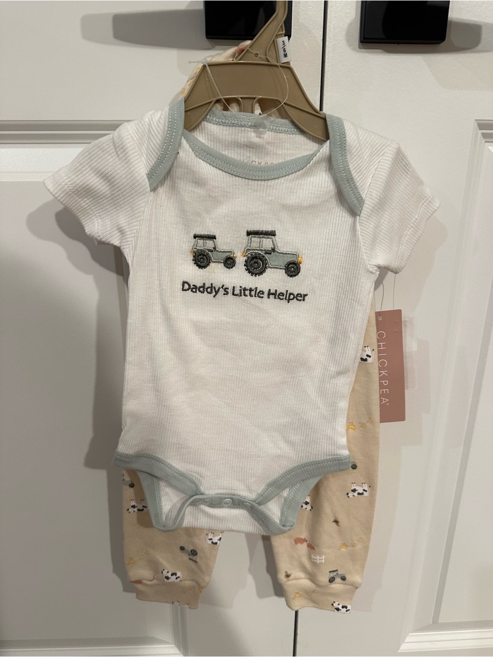 NWT Chickpea Baby Boy 3-Piece Outfit Set 3-6 Months Tractor Farm "Daddy’s Little